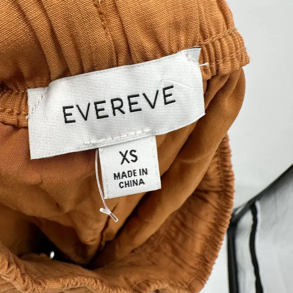 EVEREVE Shane Brown Tie Waist Cotton Short // XS